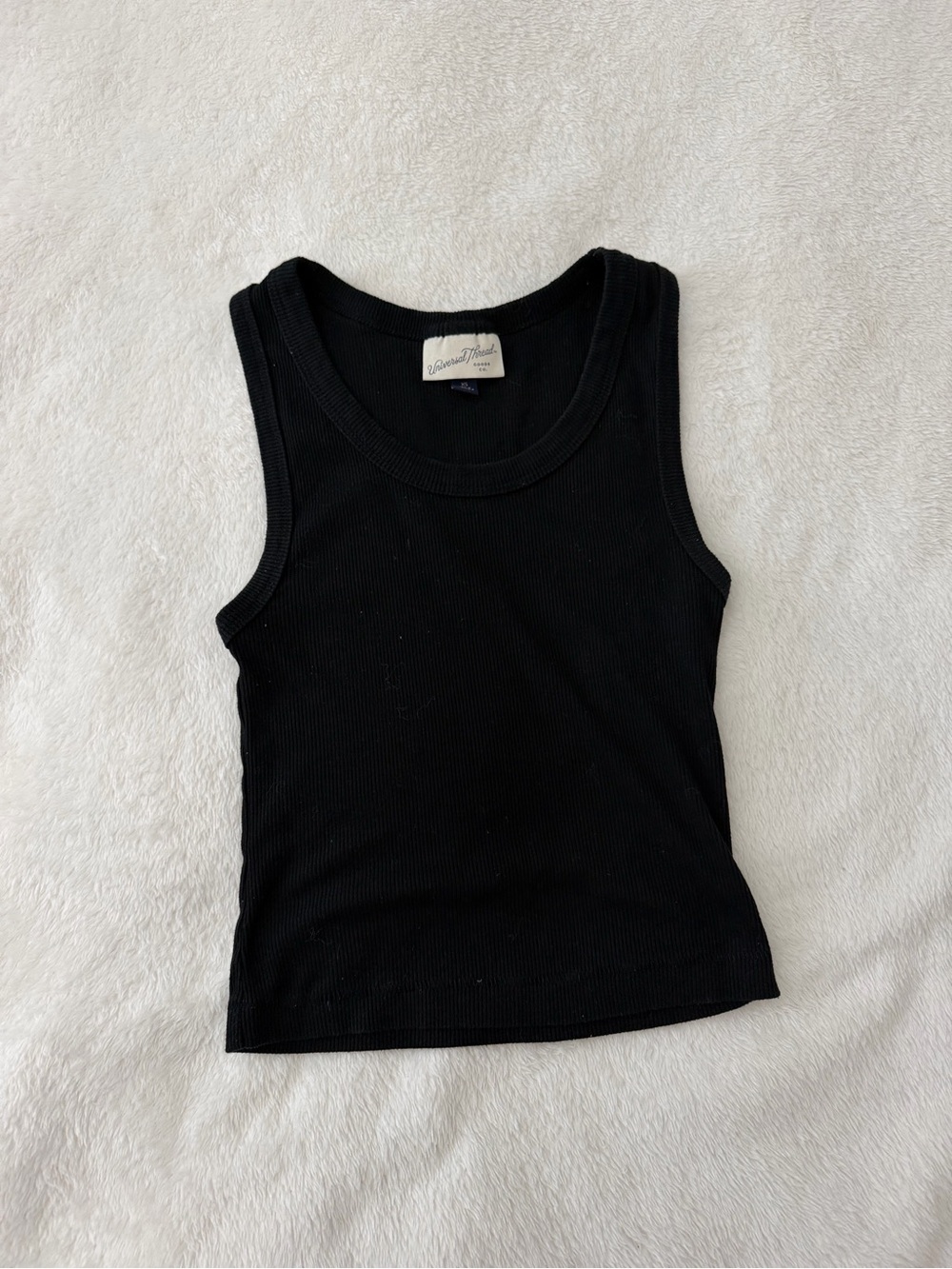 Black Ribbed Tank Top SzXS